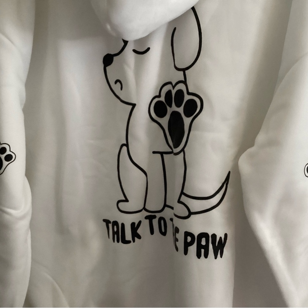 Dog Hoodie with Black Dog and Paw Print Dog Lover - Picture 8 of 11